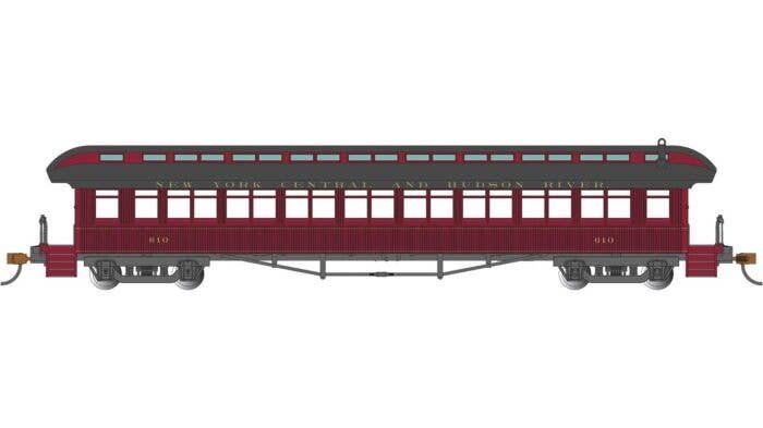 1900s-Era 60′ Passenger Car - Ready to Run -- New York Central & Hudson River 610, HO, Bachmann Industries 12803