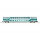 Type DBz 750 Bi-Level Commuter Coach - Ready to Run -- German Railroad DB AG (Era V 1993, mint green, gray), N, Trix 18418