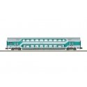 Type DBz 750 Bi-Level Commuter Coach - Ready to Run -- German Railroad DB AG (Era V 1993, mint green, gray), N, Trix 18418