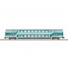 Type DBz 750 Bi-Level Commuter Coach - Ready to Run -- German Railroad DB AG (Era V 1993, mint green, gray), N, Trix 18418