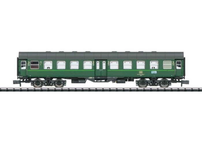 Type Byg 515 2nd Class Rebuild Coach - Ready to Run - Minitrix -- German Federal Railroad DB (Era IV 1984, green, gray), N, Trix
