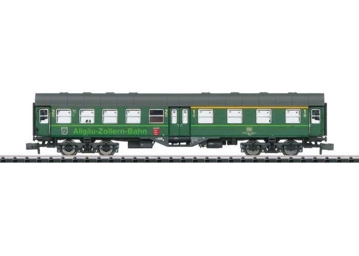 Type AByg 503 1st/2nd Class Rebuild Coach - Ready to Run - Minitrix -- German Federal Railroad DB (Era IV 1984, green, gray, Coa