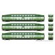 Bi-Level Commuter 3-Coach Set - Ready to Run -- Go Transit/Metrolinx Set 3 2413, 2437, 2454 (green, white), HO, Rapido Trains In