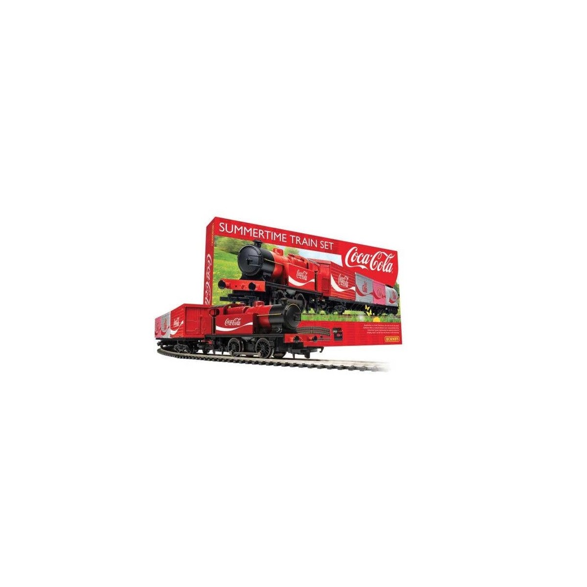 Summer Coca-Cola(R) Train Set - Standard DC -- 0-4-0T, 2 Cars, 3 Containers, Track Circle, Power Pack, HO, Rivarossi R1276