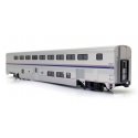 Superliner I Transition Sleeper, Lighted - Ready to Run -- Amtrak 39041 (Phase IV silver, blue, red), HO, Kato USA Inc 3562521