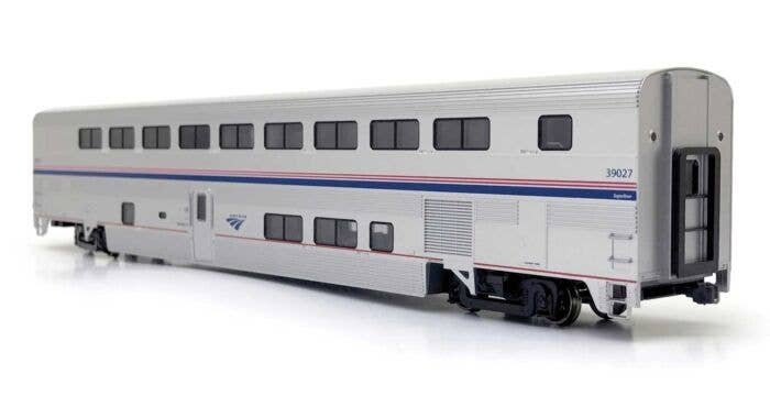 Superliner I Transition Sleeper, Lighted - Ready to Run -- Amtrak 39041 (Phase IV silver, blue, red), HO, Kato USA Inc 3562521