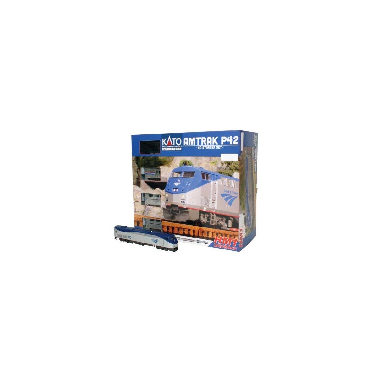 Amtrak P42 Superliner Starter Set - Standard DC -- Amtrak 161 (Phase V) Viewliner Baggage, 2 Superliners, Unitrack Oval, Pack, H