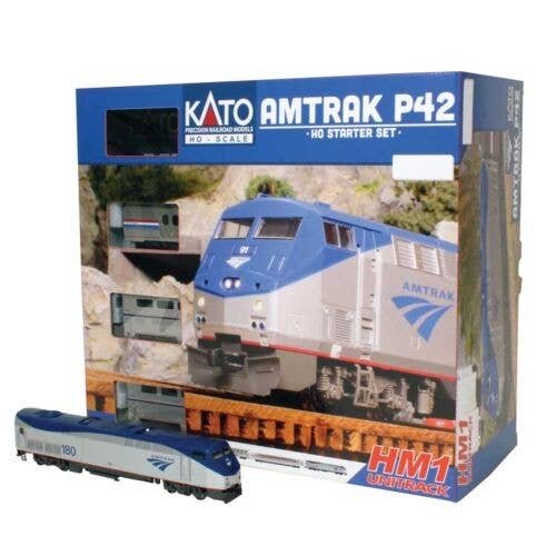 Amtrak P42 Superliner Starter Set - Standard DC -- Amtrak 161 (Phase V) Viewliner Baggage, 2 Superliners, Unitrack Oval, Pack, H