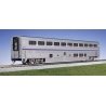 Superliner I Sleeper, Lighted - Ready to Run -- Amtrak 32058 (Phase IV silver, blue, red), HO, Kato USA Inc 3560871