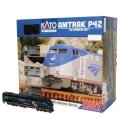 Amtrak P42 Superliner Starter Set - Standard DC -- Amtrak 100 (50th Blue), Viewliner Baggage, 2 Superliners, Unitrack Oval, Pa, 