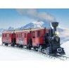 Train Starter Set - Standard DC -- Christmas Express (Locomotive, 2 Coaches Nativity Scenes red, black), G, LGB 72308