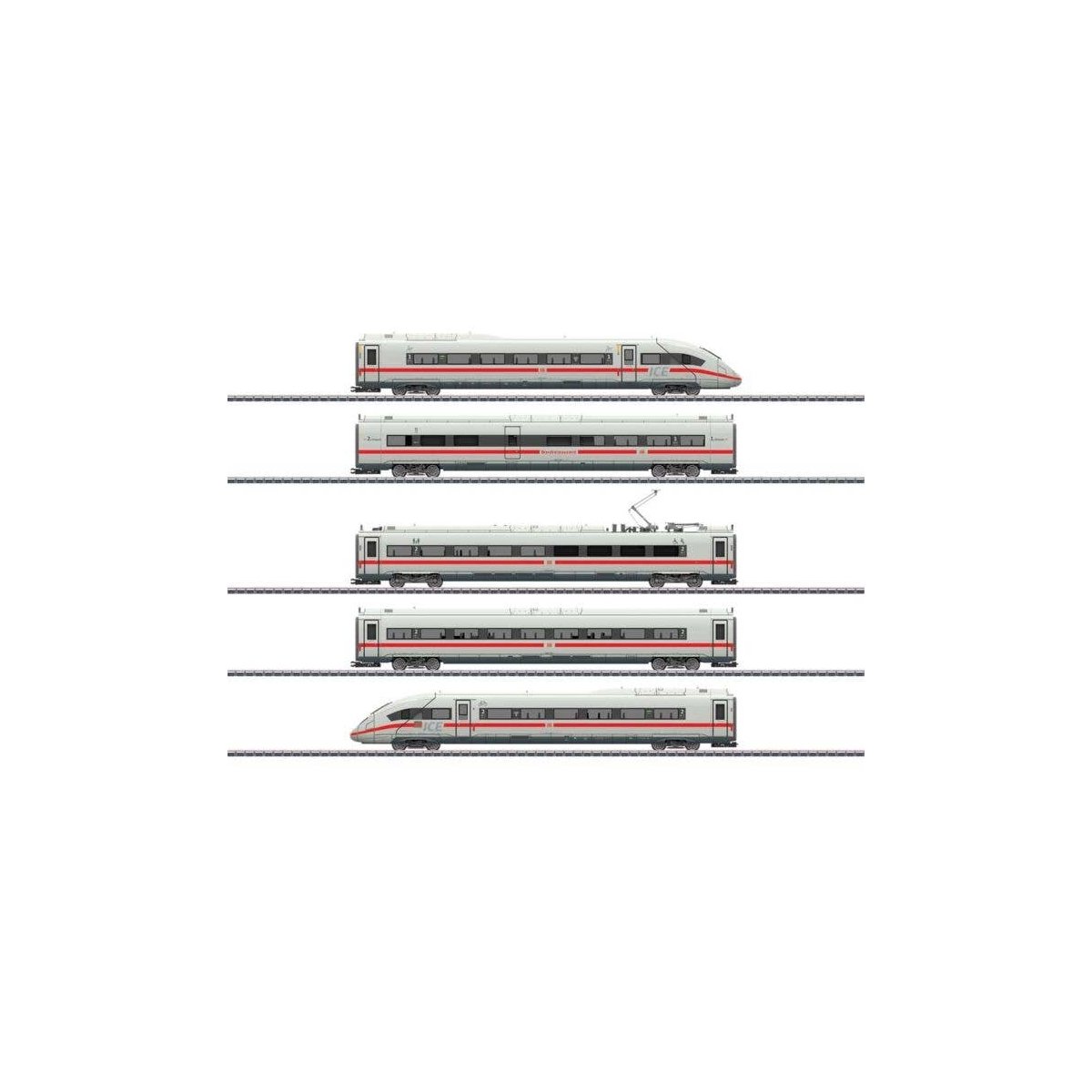 ICE 4 Class 412/812 5-Car Train-Only Set - 3-Rail - Sound and Digital -- German Railroad DB AG (Era VI 2019, white, red, gray), 