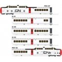 UAC TurboTrain 5-Car Passenger Train-Only Set (2022 Ver.) - Sound & DCC Equipp -- Canadian National 126-201-256-228-151 (white, 