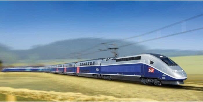 TGV Euroduplex High-Speed Train - Sound and DCC -- French State Railways SNCF (Era VI, blue, silver, red, teal), HO, Trix 22381