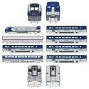 Pacific Surfliner Train-Only Set - Sound and DCC - Interior Lights -- Amtrak SC-44 5 Surfliner & 2 Superliner Coaches (6 blue, s