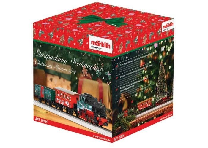 Marklin Christmas Starter Set - 3-Rail - Digital - Start Up -- 0-6-0T, 3 Cars, Snowy C-Track Oval, Controller, Power Pack, HO, M