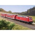 Regional Express Starter Set - Sound and DCC -- German Railroad DBAG Class 245 Loco, 2 Bi-Level Cars, Track Oval, Mobile Sta, N,