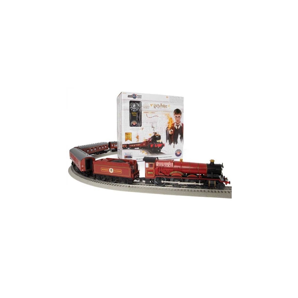 Harry Potter Hogwarts Express - 3-Rail - LionChief 5.0 Bluetooth Sound and Con -- 4-6-0 Locomotive, 3 Cars FastTrack(R) Oval, Po