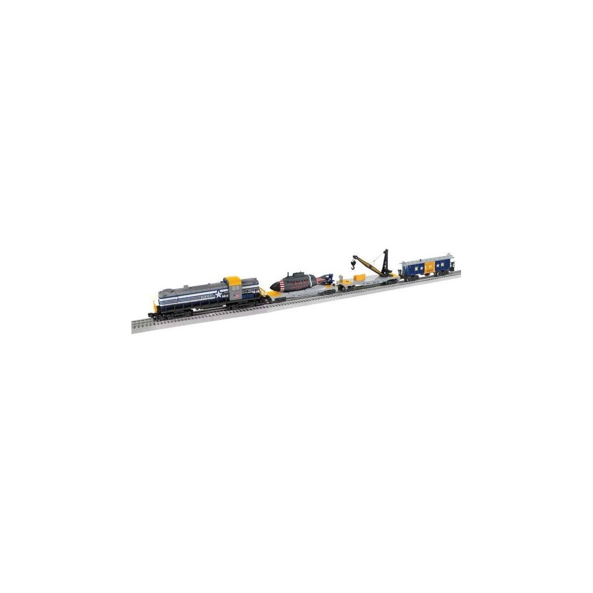Navy Set - 3-Rail - LionChief Bluetooth 5.0 Sound & Control -- Alco RS3, 3 Cars, FasTrack Oval, Remote Controller, O, Lionel 252