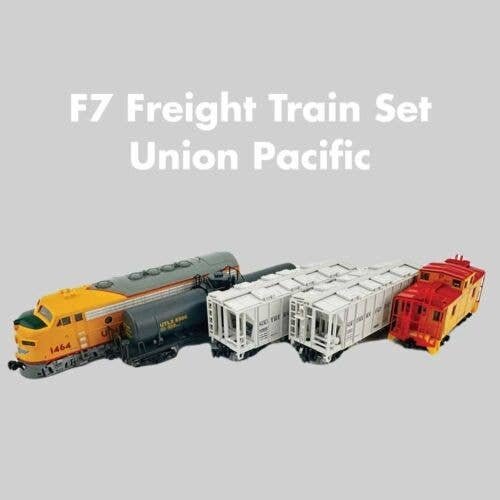 Diesel Freight Train-Only Set - Sound and DCC -- Union Pacific F7, Tank Car, 2 Covered Hoppers, Cupola Caboose, N, Kato USA Inc 