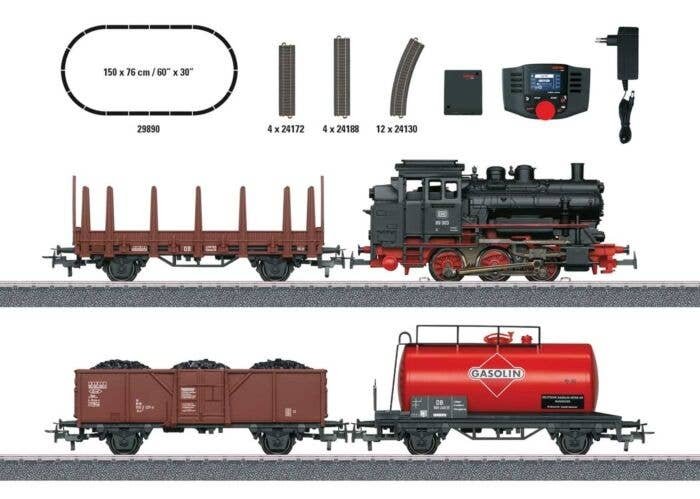 Freight Train Set - Digital -- DB Class 89.0 0-6-0T, 3 Cars, C-Track Oval, Mobile Station Controller, HO, Marklin, Inc 29890