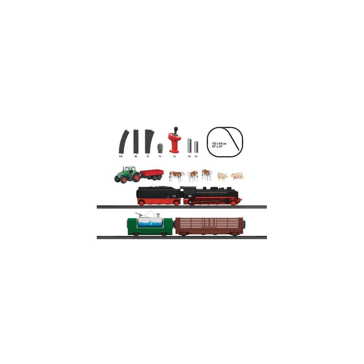 Battery-Powered Steam Starter Set - My World -- Steam Loco, 2 Cars, Oval w/Siding, Controller, Accessories, HO, Marklin, Inc 293