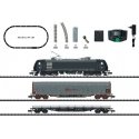 Freight Train Starter Set with Mobile Station - Sound and DCC - Minitrix -- Mitsui Rail Capital Europe MRCE 185.1, 2 Cars, C-Tra