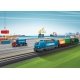 Container Logistics Battery-Powered Starter Set - My World -- Vectron Loco, 2 Cars, 72 x 34′ Track Oval w/Siding, Remote Contr