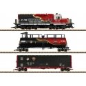 First Responder Train-Only Set w/Squirting Tank Car - Sound and DCC -- Norfolk Southern Diesel & 2 Cars (black, red, white, gold