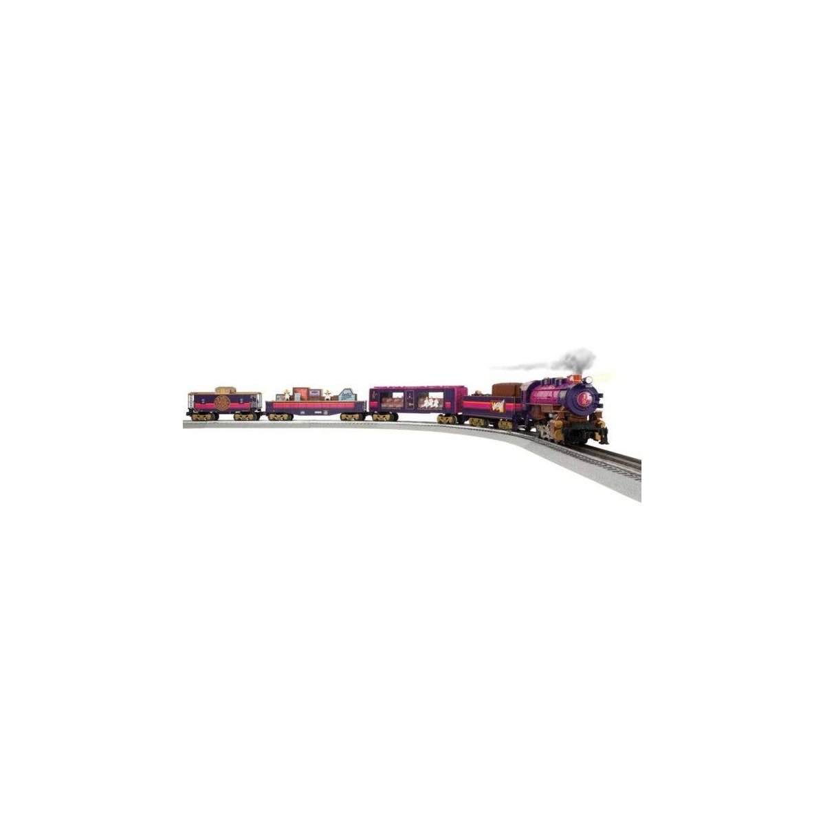 Willy Wonka & The Chocolate Factory Set - 3-Rail - LionChief Bluetooth 5.0 -- 0-8-0 w/Sound, 3 Cars, FasTrack Oval, Remote Contr