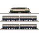 German Wine Road Train-Only Set - Standard DC -- Class 218.4 Diesel, 2 Type WG3yge-WG3yge Cars, German Federal Railroad DB (E, Z
