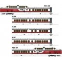 UAC TurboTrain 5-Car Passenger Train-Only Set (2022 Ver.) - Sound & DCC Equipp -- Amtrak 52, 73, 74, 57, 53 (Early Scheme white,