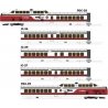 UAC TurboTrain 5-Car Passenger Train-Only Set (2022 Ver.) - Sound & DCC Equipp -- Amtrak 52, 73, 74, 57, 53 (Early Scheme white,