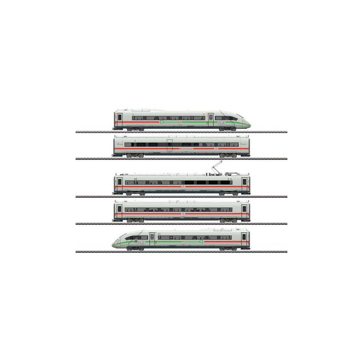 ICE 4 Class 412-812 5-Car Train-Only - 3-Rail - Sound and Digital -- German Railroad DB AG (Era VI 2019, white, red, green strip