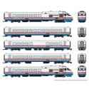 Rohr RTL Turboliner 5-Unit Set - ESU LokSound and DCC -- Amtrak (Set 3 Phase III, Early white, blue, red), N, Rapido Trains Inc 