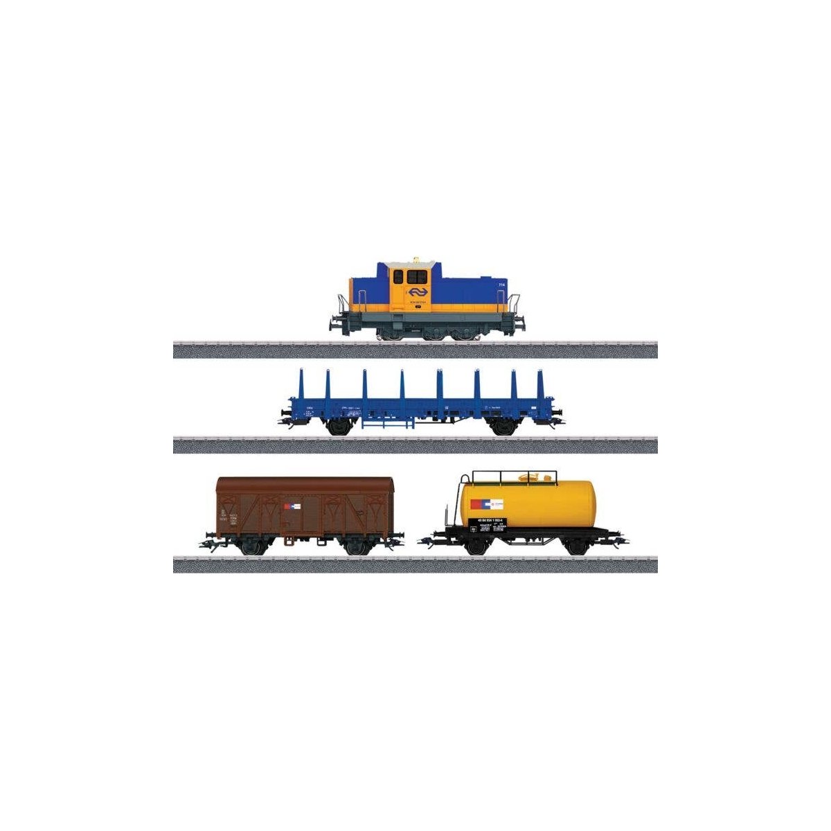 Dutch Freight Train Starter Set - 3-Rail - Sound and Digital - Ready to Run -- Era V Class 700, 3 Cars, C-Track Oval, Digital Mo