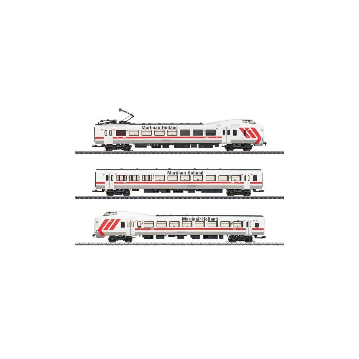 Class ICM-1 Koploper 3-Car Electric Rail Car Train - 3-Rail - Sound & Digital -- Dutch State Railways NS (Era IV 1986, Martinair