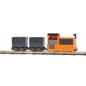 Mining Train Starter Set - Feldbahn -- B 360 Mining Loco, 2 Mine Cars, Track Oval, Battery Controller, HOn2, Busch Gmbh & Co Kg 