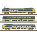 Class ICM-1 Koploper 3-Car Train - Sound and DCC -- Dutch State Railways NS 4237 (Era IV 1984, yellow, bl, HO, Trix 25425