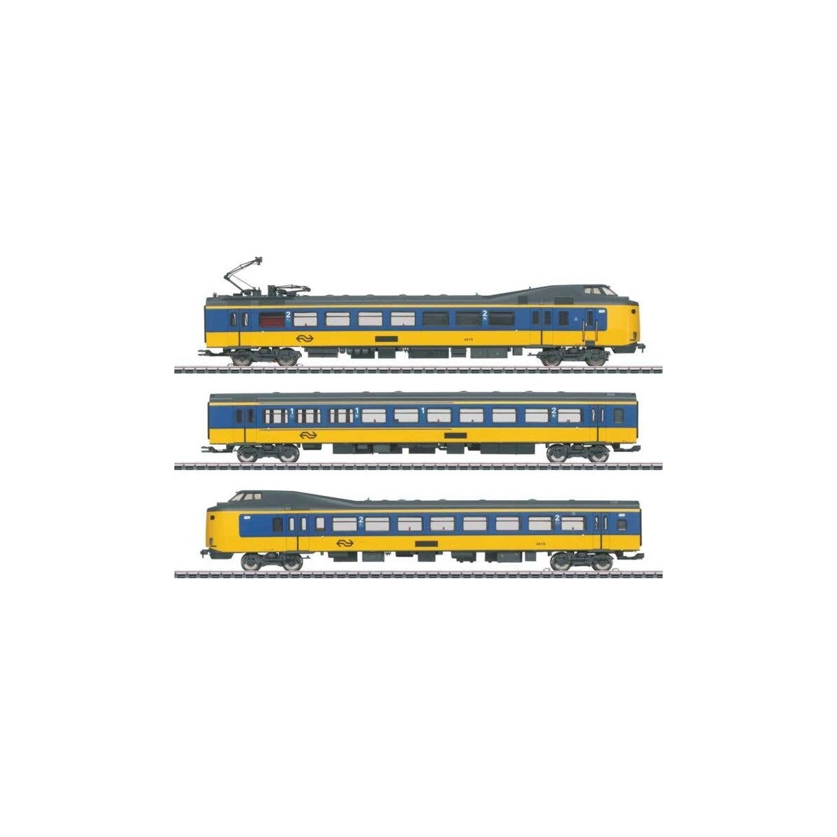 Class ICM-1 Koploper 3-Car Electric Rail Car Train - 3-Rail - Sound and Digita -- Power, Mid, End Cars, Dutch State Railways NS 