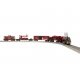 Christmas Celebration Train Set - LionChief Sound & Control -- 2-4-2 Steam Loco, 3 Cars, FasTrack Oval, Remote Controller, Wall 