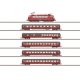 EC 64 Mozart Train-Only Set - Standard DC -- German Railroad DB AG Class 103.1, 5 Cars (Era V, red, gray), Z, Marklin, Inc 81282