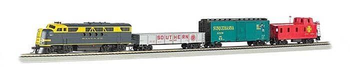 Blue Lightning Train Set - E-Z App(TM) -- Atchison, Topeka & Santa Fe, HO, Bachmann Industries 1501