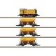 Diesel Work Train-Only Set - Standard DC -- Railbouw Leerdam V 36 Diesel, 3 Side Dump Cars (Era IV, yellow), Z, Marklin, Inc 817
