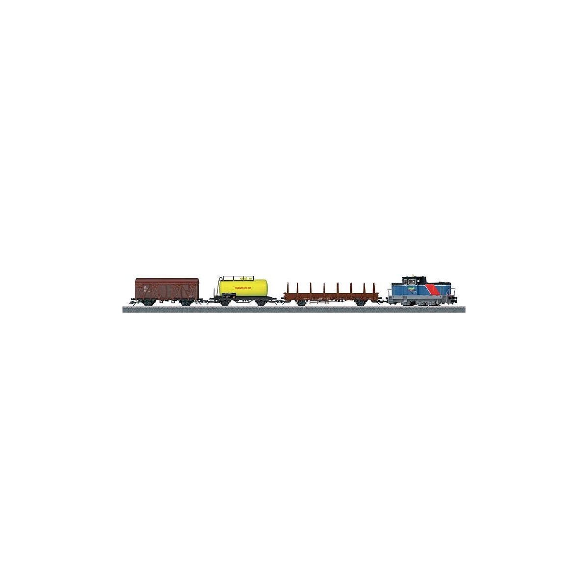 Swedish Freight Train Starter Set - 3-Rail w/Digital & Sound -- Green Cargo Era VI Class V5 Diesel, 3 Cars, Track Oval, Digital 