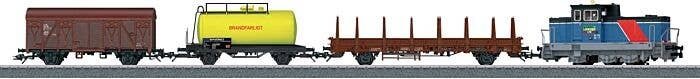 Swedish Freight Train Starter Set - 3-Rail w/Digital & Sound -- Green Cargo Era VI Class V5 Diesel, 3 Cars, Track Oval, Digital 