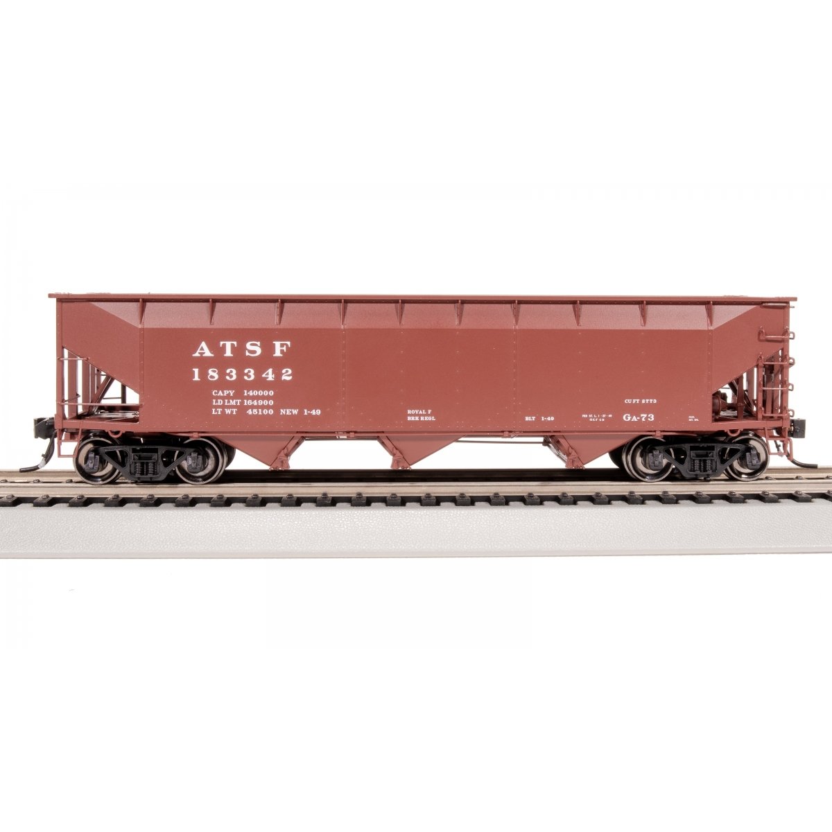 AAR 70-TON TRIPLE HOPPER - ATSF - GA-73 - 183340 - HO - Broadway Limited 8101