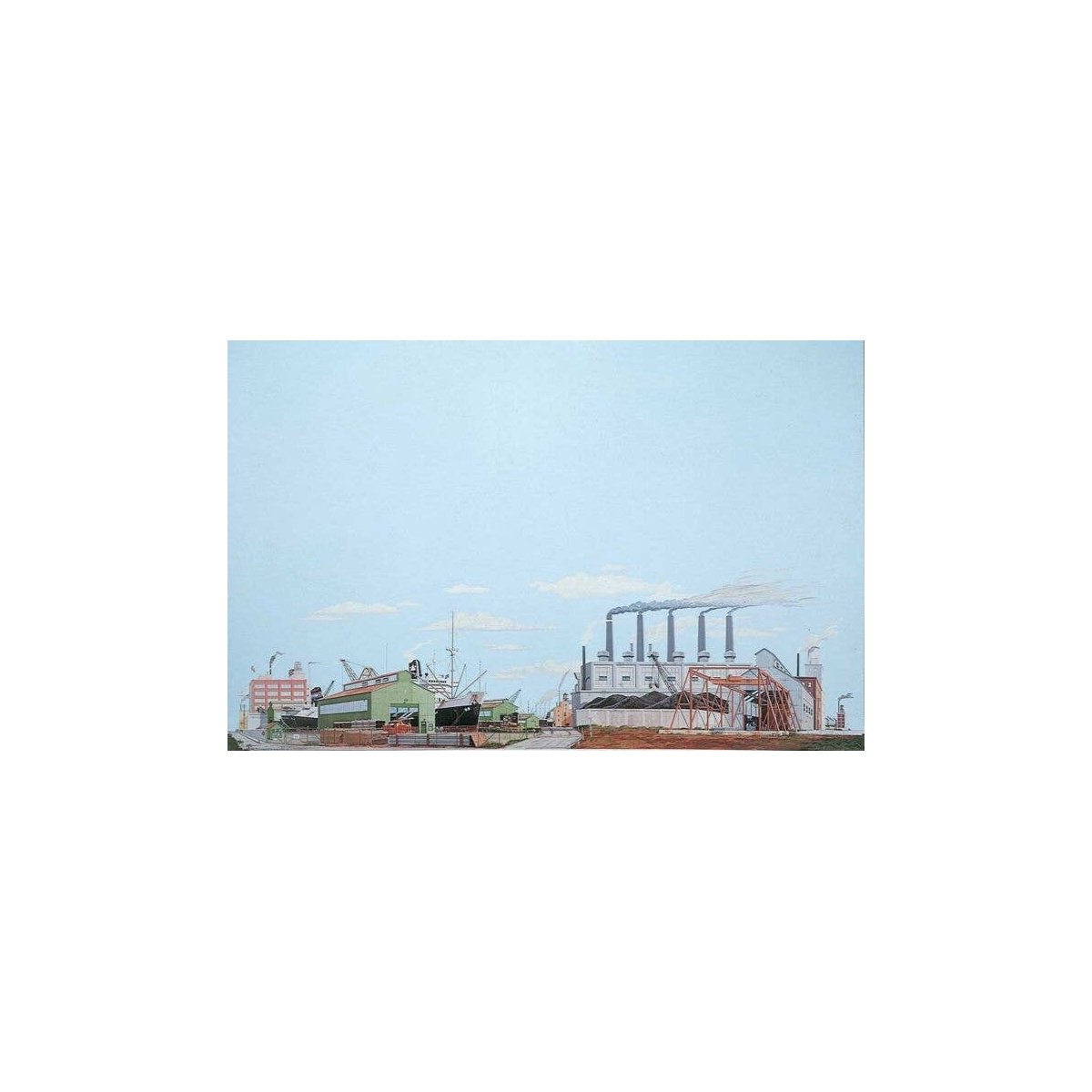 Background Scene 24 x 36′ 60 x 90cm - Instant Horizons(TM) -- The Docks, HO, Walthers SceneMaster 713
