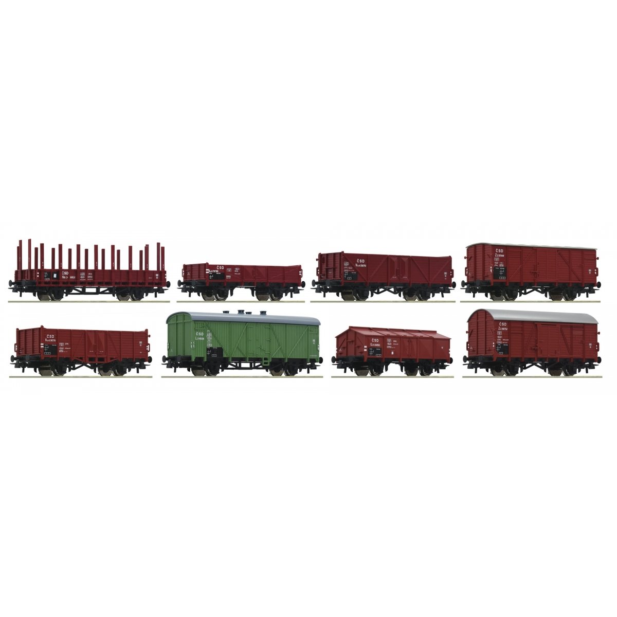 8-piece set freight wagons -- 8-tlg Set Güterwagen -- CSD - HO - Roco Fleischmann 44001