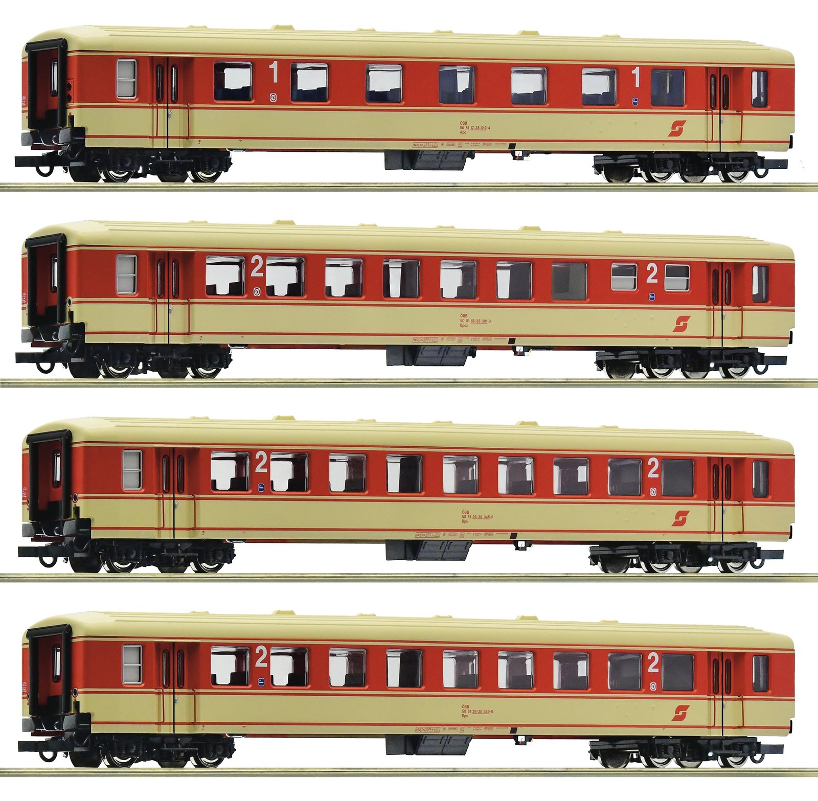 Passenger wagons - Jaffa-Express ÖBB - 4 pcs set - HO - Roco